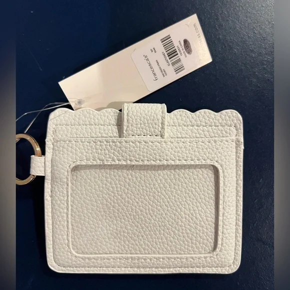 NWT Francesca’s Ivory Faux Leather Keychain Card Holder with Tassel - Picture 4 of 6